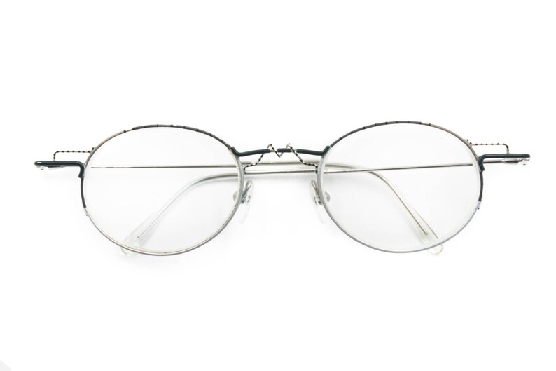 Vintage 1980s Modern and Design Eyewear Frame Silver E Hand Painted ...