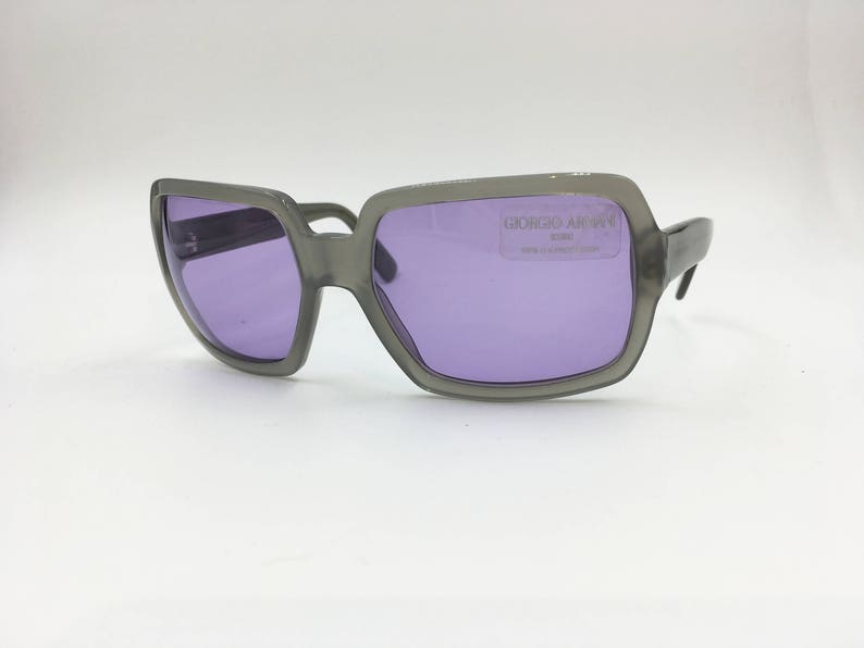 Giorgio Armani 2512 311 squared sunglasses Gray with Violet lenses, Deadstock spectacles New Old Stock image 1