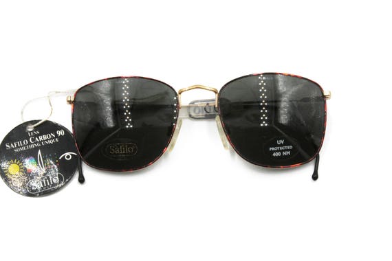 SAFILO TEAM square sunglasses golden & red dapple… - image 5