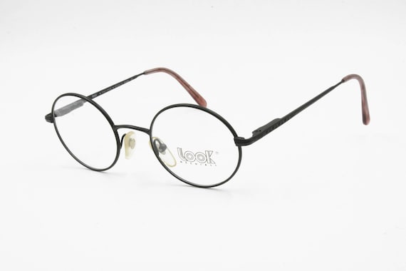 Look occhiali vintage black eyeglass frame round … - image 1