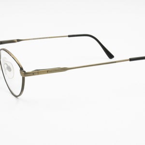OTTIS DESIGN, Italian 1990s eyeglass frame Golden aged & brown military pattern, semi-ovaloid rims, New Old Stock image 6