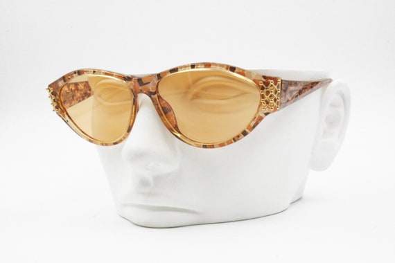 Paloma Picasso 3791 10 Gafas de sol raras vintage detalles dorados de acetato con patron de decoupage New Old Stock 1990s Etsy Espana