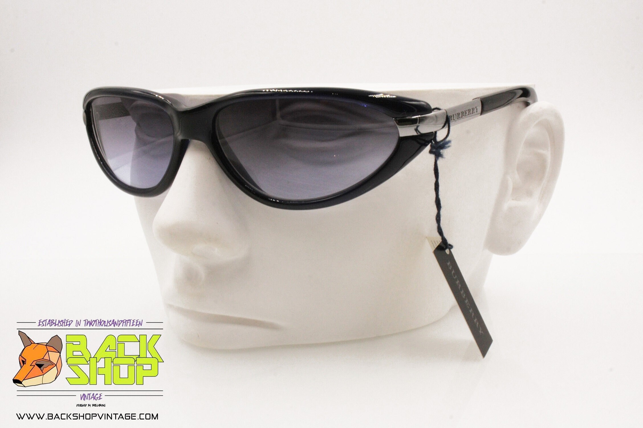 BURBERRY by SAFILO Mod. B8360 S J71 Vintage Mask Sunglasses Oval Cut off New Old Stock Etsy