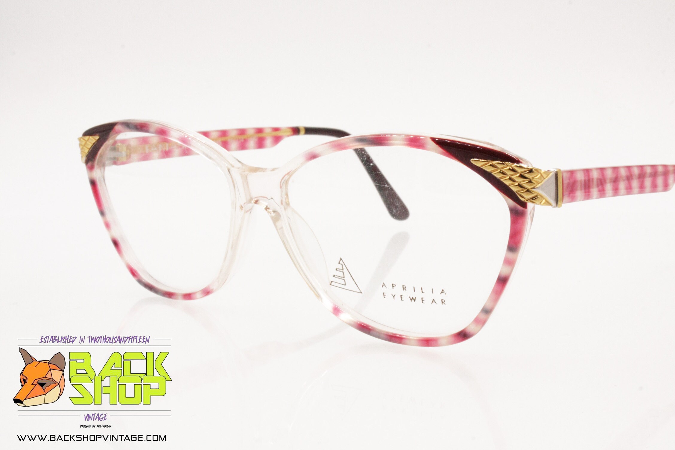 APRILIA EYEWEAR line Accessories Sunglasses & Eyewear Glasses Women's eyeglass frame clear & Red animalier FANTASIA 23 271 Nos New 