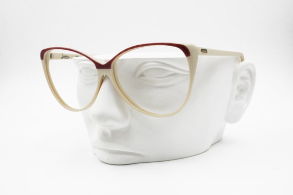 Vintage Cream & Red cat eye frame women by LUCIEN… - image 9