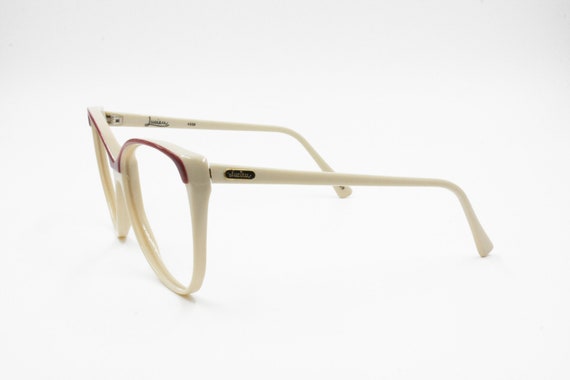 Vintage Cream & Red cat eye frame women by LUCIEN… - image 4