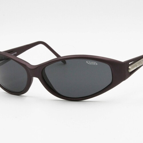 FLOYD made in Italy, biker sunglasses shops total deep violet acetate with metal rustic plaques, wrapping sunglasses, Deadstock