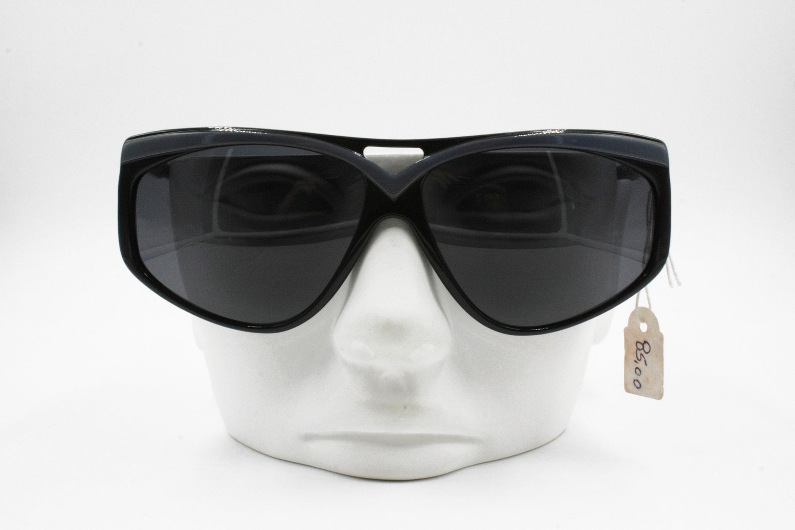 LUXOTTICA 70s-60s Space Age Sunglasses Oversize Black & Azure - Etsy