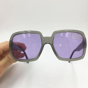 Giorgio Armani 2512 311 squared sunglasses Gray with Violet lenses, Deadstock spectacles New Old Stock image 3