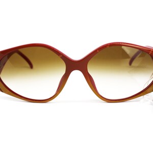Vintage 80s Deadstock Christian Dior sunglasses mod. 2348 SPACE AGE project , rare and never been worn red & orange tones acetate image 4