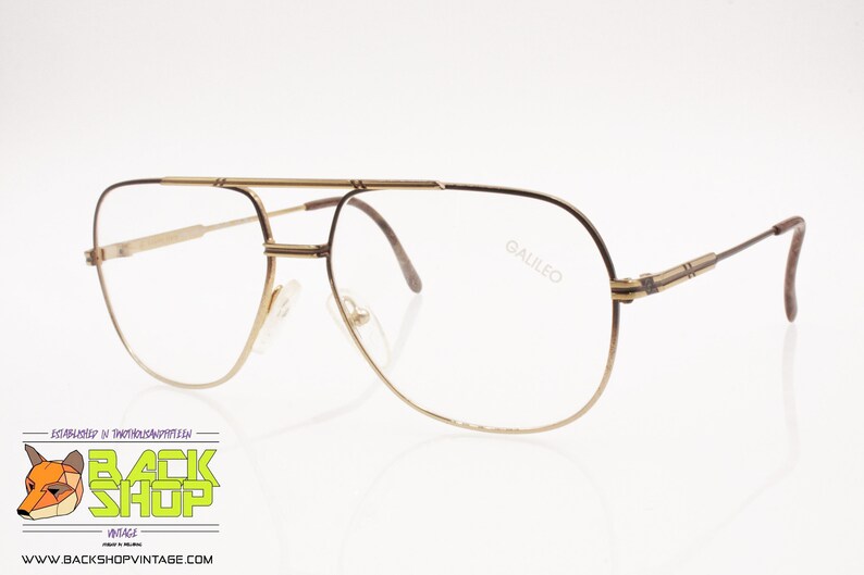Vintage 80s New Old Stock Golden /& Brown SPORT Aviator frame GALILEO mod