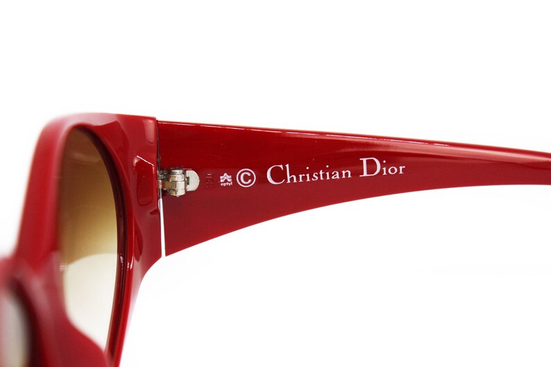 Vintage 80s Deadstock Christian Dior sunglasses mod. 2348 SPACE AGE project , rare and never been worn red & orange tones acetate image 8