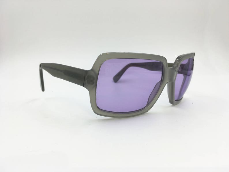 Giorgio Armani 2512 311 squared sunglasses Gray with Violet lenses, Deadstock spectacles New Old Stock image 4