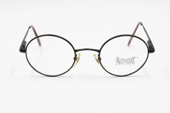 Look occhiali vintage black eyeglass frame round … - image 2
