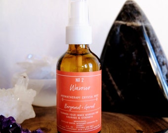 Warrior Aromatherapy Spray | Garnet + Bergamot Room Mist | Crystal Energy Healing for the Spirit