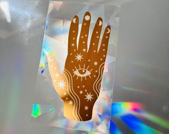 Palmistry Celestial Suncatcher / Capture los arcoíris con una pegatina Suncatcher, Rainbow Sticker, Sun Catcher