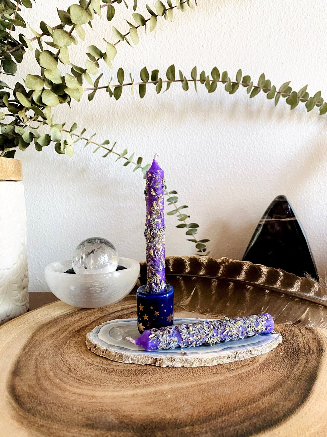 Intuition Enhancer Ritual Candle Set Ritual Candle Rolled in Etsy