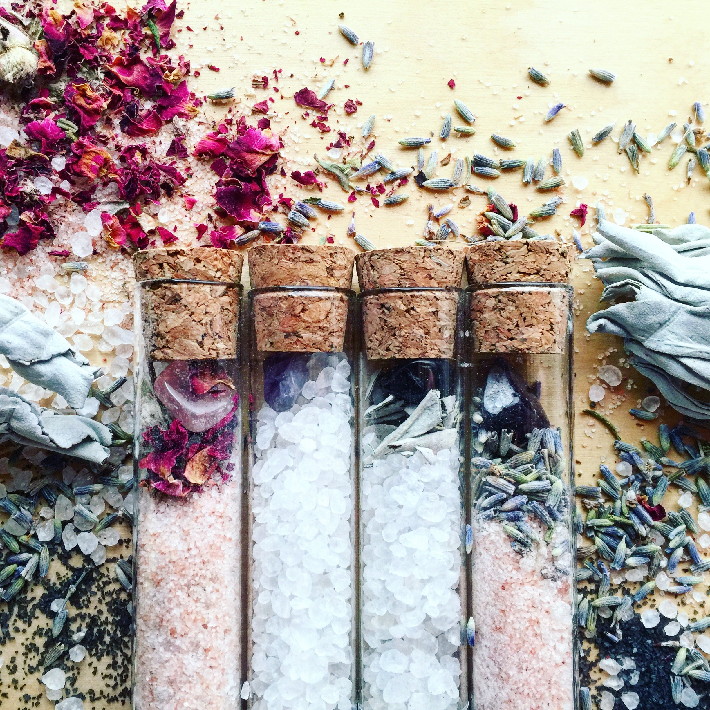 Crystal Vial Bath Salts Dead Sea Salt Pink Himalayan Salt Etsy