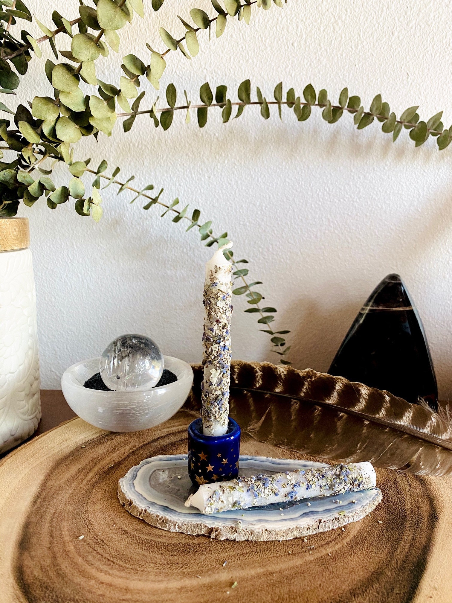 Peaceful Healing Ritual Candle Set Ritual Candle Rolled in Etsy