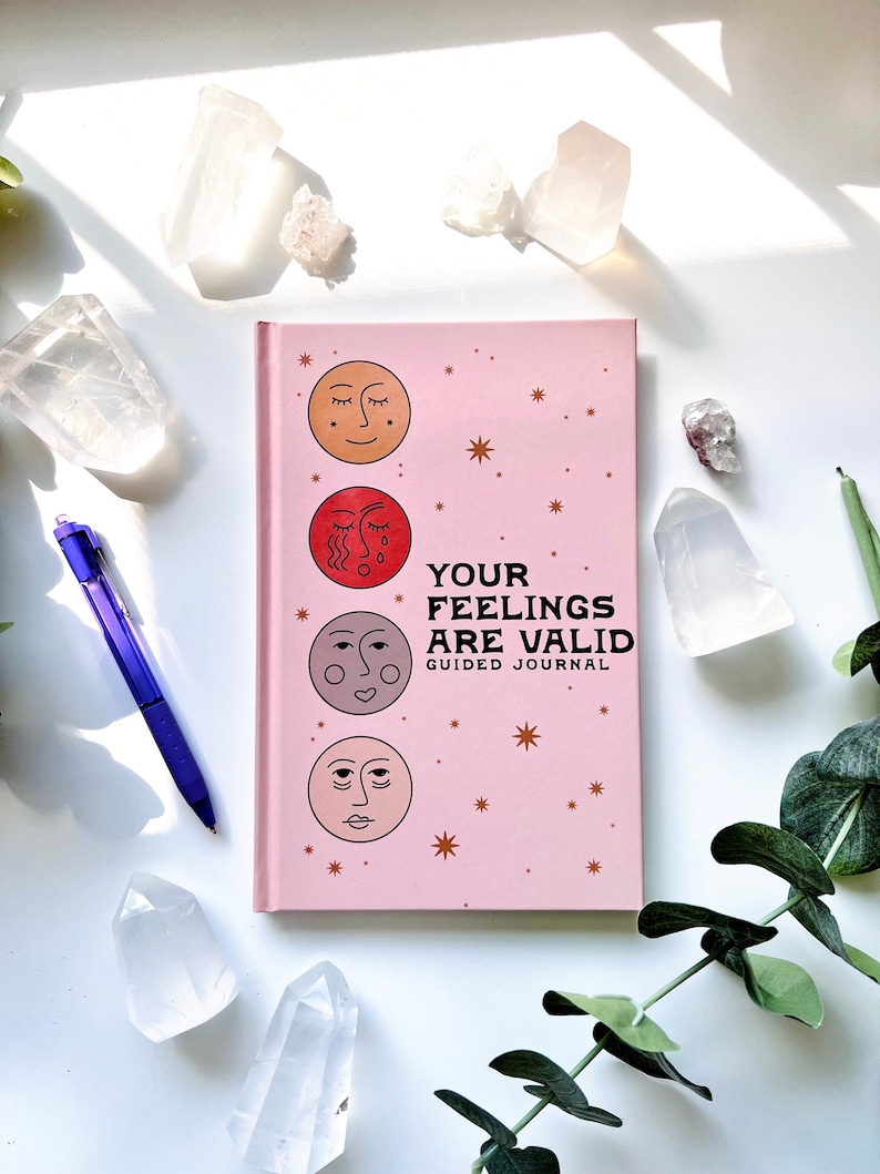 Your Feelings are Valid Guided Journal Mental Health Journal, Mood Journal, Journaling, Witch Journal, Mental Health, Therapy Journal image 1