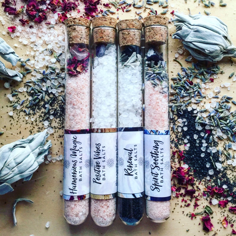 Crystal Vial Bath Salts Dead Sea Salt Pink Himalayan Salt Etsy