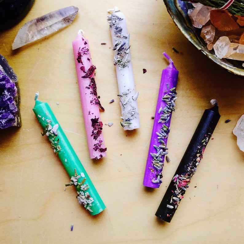 Ritual Candle Refill Pack Ritual Candles Rolled in Herbs Etsy