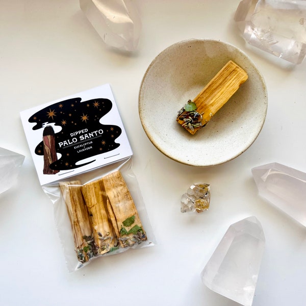 Eucalyptus + Lavender Dipped Palo Santo | Cleansing Holy Wood, Housewarming, Smoke Cleansing Kit, Energy Work, Reiki, Chakras