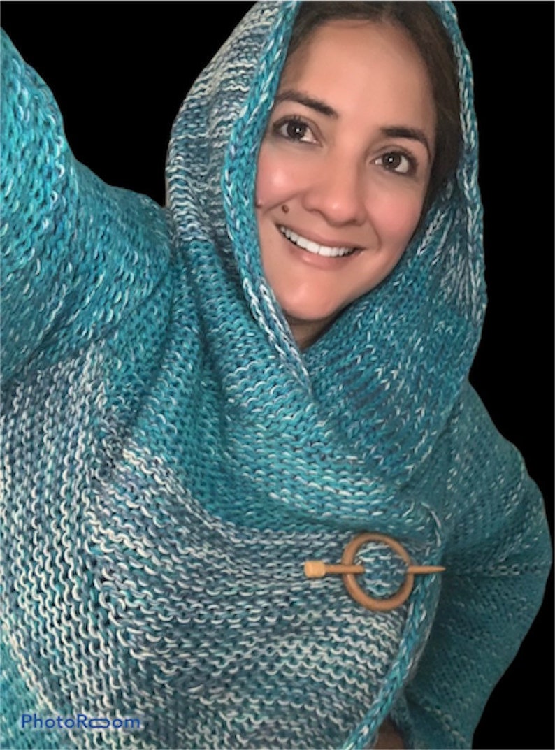 Wrap around sweaters turquoise blue shades image 6