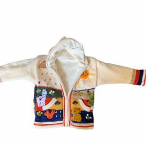 Fleece lined Happy sweaters children off white