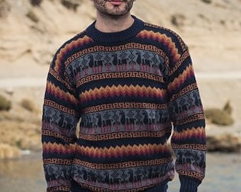 Alpaca prints sweater. Alpaca wool