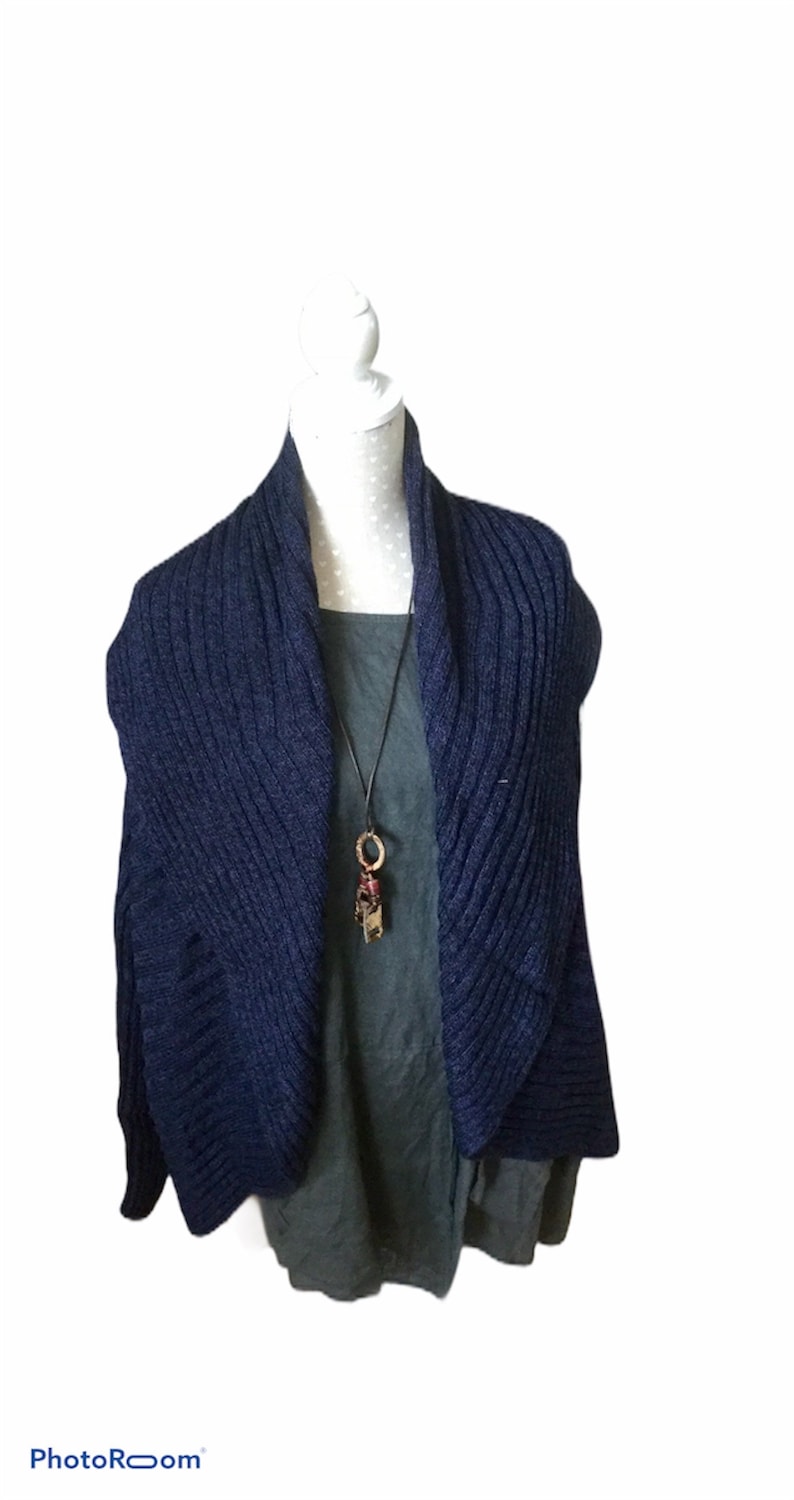 Half moon / alpaca wool sweater Blue