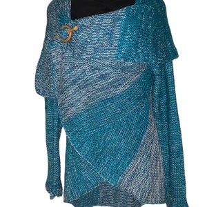 Wrap around sweaters turquoise blue shades image 8