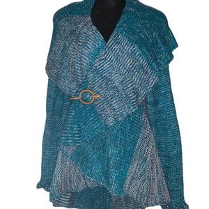 Wrap around sweaters turquoise blue shades image 1