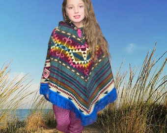 Kids Alpaca Wool Poncho