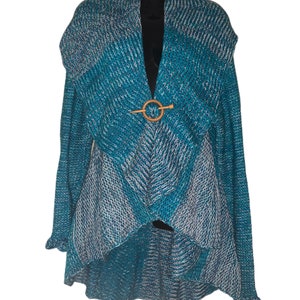 Wrap around sweaters turquoise blue shades image 3