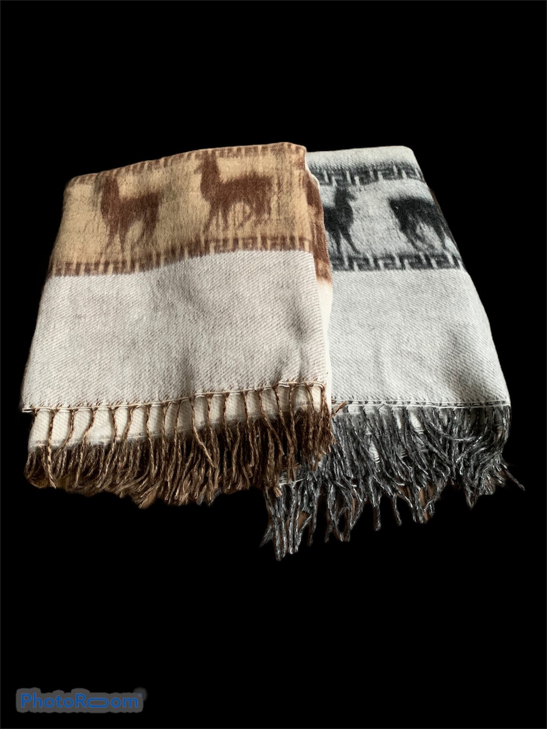 Brushed Alpaca Wool Blanket . 75L by 65 W . 80 Percent Alpaca Wool and