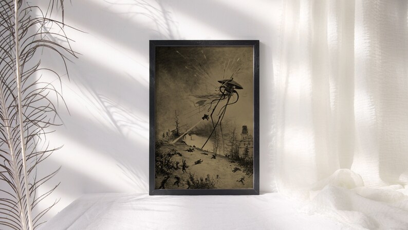 The War of the Worlds print #06 vintage page prints collection, science fiction art, geek gift unframed