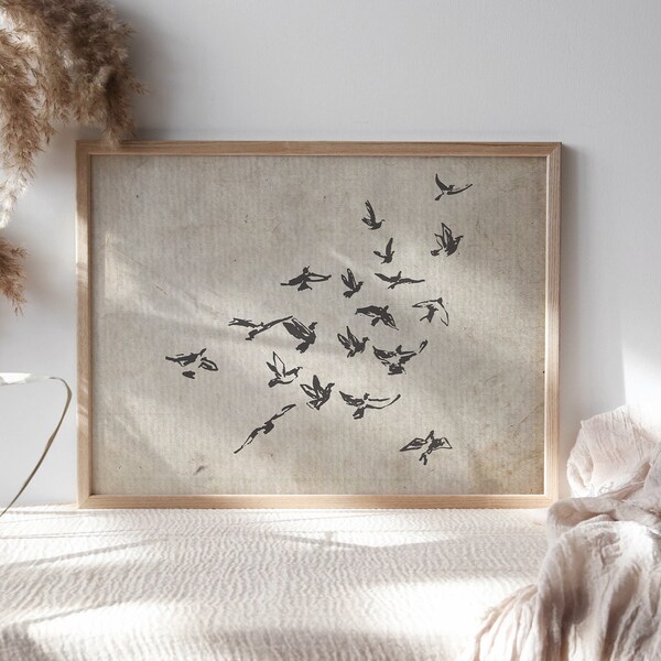 Flying Birds Wall Art Etsy UK