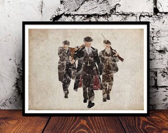 Peaky Blinders Shelby Boys A4 watercolour print PeakyFans Birmingham Tommy Shelby Arthur Shelby Jon Shelby Cillian Murphy watercolor