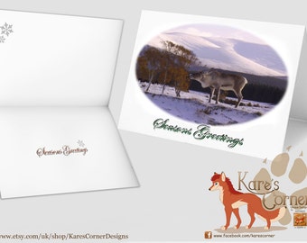 Scottish Reindeer Christmas Card