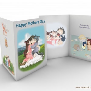 Wolf Children inspired Mother&#39;s Day Card