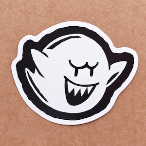 Sticker Boo, Super Mario, Mario Kart, Nintendo, console rétro, gaming, gamer, NES, SNES, N64, vinyle autocollant découpé pour ordinateur portable