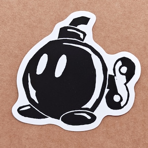 Bob-omb Aufkleber, Super Mario, Mario Kart, Nintendo, Retro Konsole, Gaming, Gamer, NES, SNES, N64, Die-Cut Vinyl-Aufkleber für Laptop