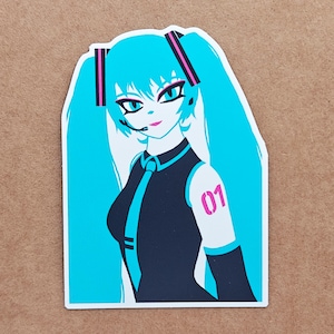 Hatsune Miku Vinyl Sticker: Vocaloid Anime Idol, Die-Cut Laptop Decal