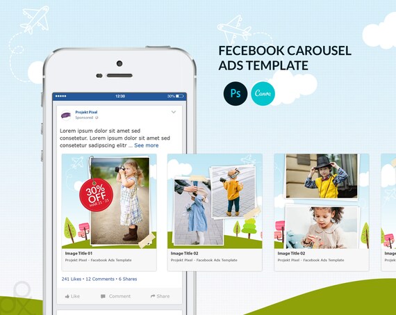 Download Instagram Seamless Carousel Template Facebook Ads Carousel Etsy