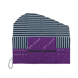DellaQ - Knitting needle bag for circular knitting needles and needle tips - "Violet Linen Bright"