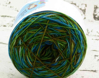 GP:289EUR/kg Striped sock yarn - fir branch -