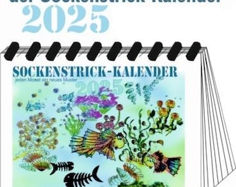 Knitting calendar 2025, with 12 sock knitting patterns