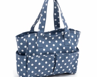 Knit handbag "Denim Polka"