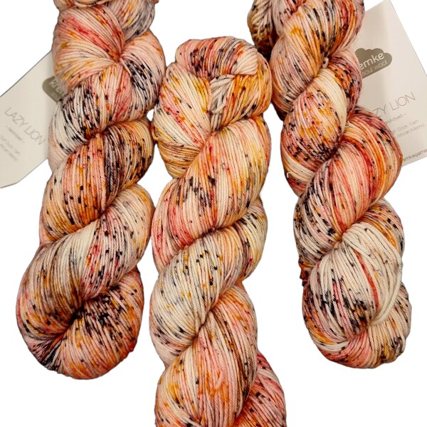 GP:254,40/kg Lion Socks - Sonderposten 90 g "Sansibar speckled chaotic"